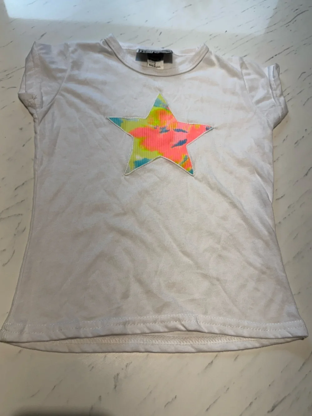 Girls White Star Tee & Bright Pink Leggings Set